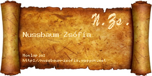 Nussbaum Zsófia névjegykártya